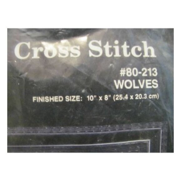 Janlynn Counted Cross Stitch Kit Wolves 10" X 8" Black Aida Fabric Craft Set - Picture 3 of 7